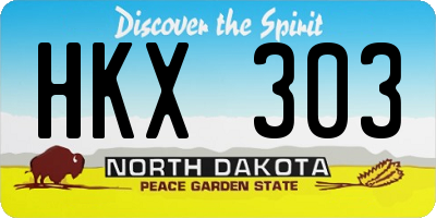 ND license plate HKX303