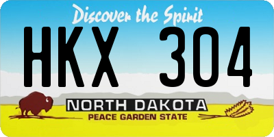 ND license plate HKX304