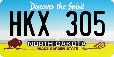 ND license plate HKX305