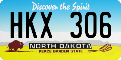 ND license plate HKX306