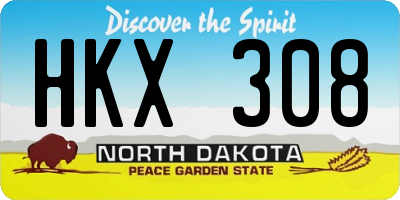 ND license plate HKX308