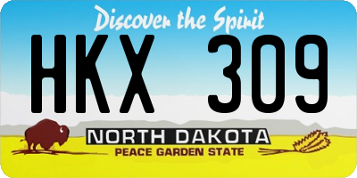 ND license plate HKX309