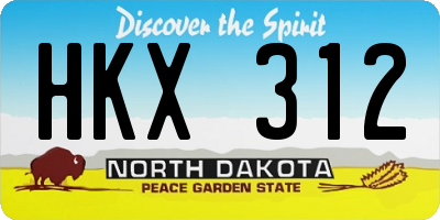 ND license plate HKX312