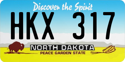 ND license plate HKX317