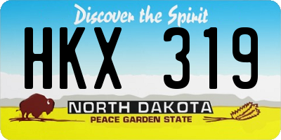 ND license plate HKX319