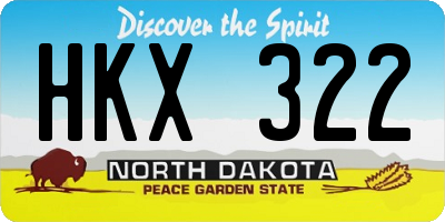 ND license plate HKX322