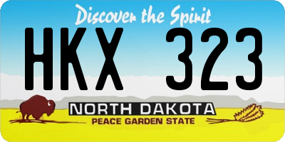 ND license plate HKX323