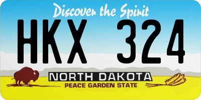 ND license plate HKX324