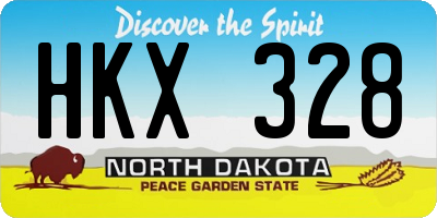 ND license plate HKX328