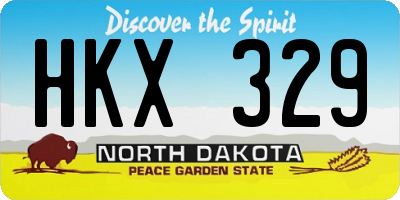 ND license plate HKX329