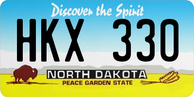 ND license plate HKX330