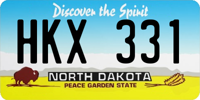 ND license plate HKX331