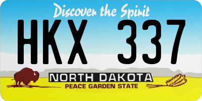 ND license plate HKX337