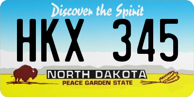 ND license plate HKX345