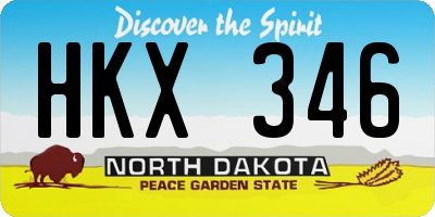 ND license plate HKX346