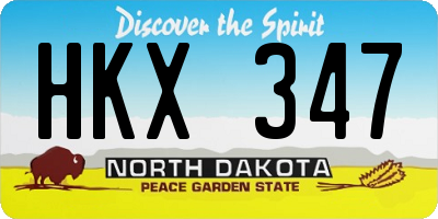 ND license plate HKX347