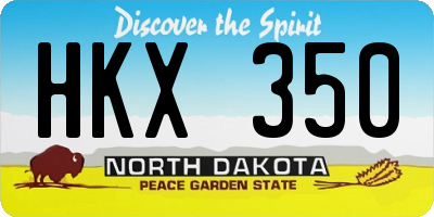 ND license plate HKX350