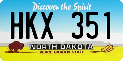 ND license plate HKX351