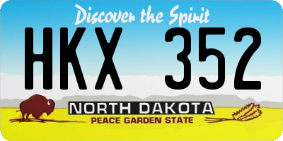 ND license plate HKX352