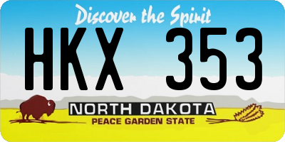 ND license plate HKX353