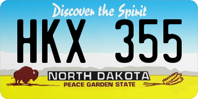 ND license plate HKX355