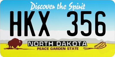 ND license plate HKX356