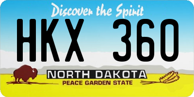 ND license plate HKX360