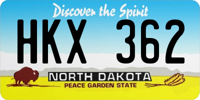 ND license plate HKX362