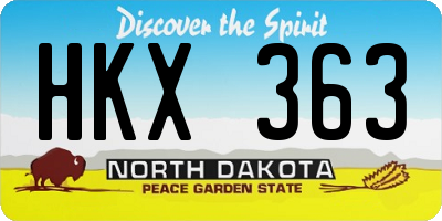 ND license plate HKX363