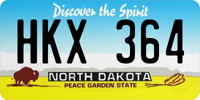 ND license plate HKX364