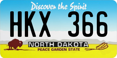 ND license plate HKX366