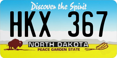 ND license plate HKX367