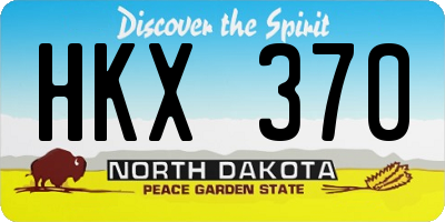 ND license plate HKX370