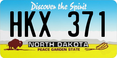 ND license plate HKX371