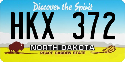 ND license plate HKX372