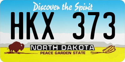 ND license plate HKX373