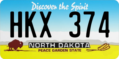 ND license plate HKX374