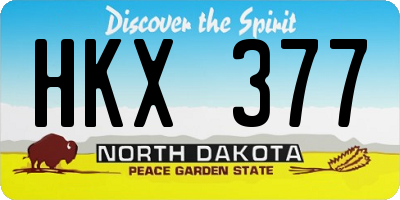 ND license plate HKX377