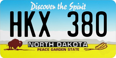 ND license plate HKX380