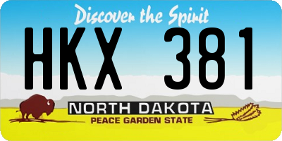 ND license plate HKX381