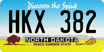 ND license plate HKX382