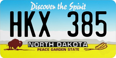 ND license plate HKX385