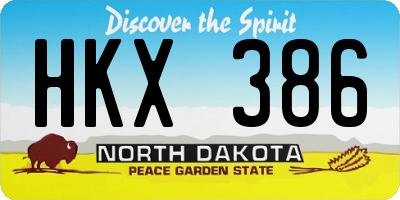 ND license plate HKX386