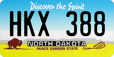 ND license plate HKX388
