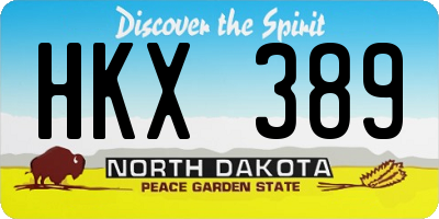 ND license plate HKX389