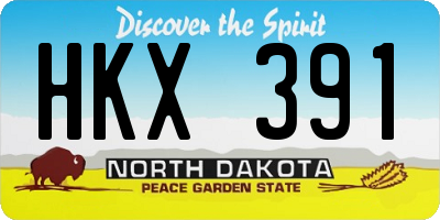 ND license plate HKX391