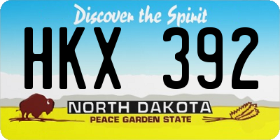 ND license plate HKX392