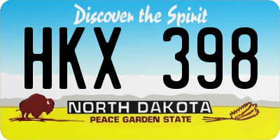 ND license plate HKX398