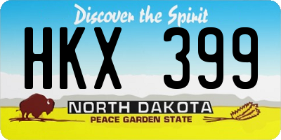 ND license plate HKX399