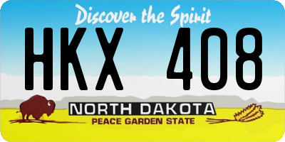 ND license plate HKX408